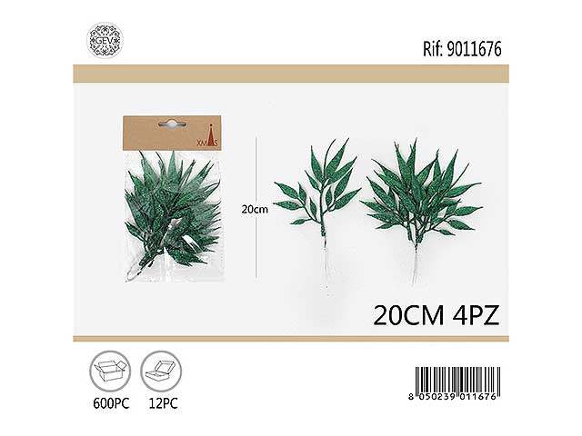 Foglia verde 4 pezzi 20cm
