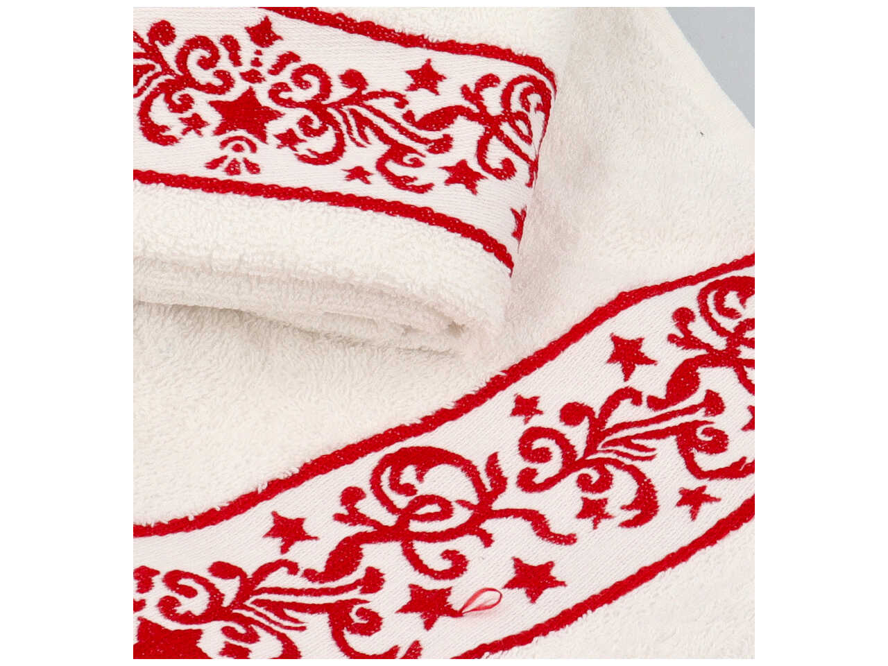 Set asciugamani natalizi 1+1 in spugna jacquard 100% cotone 50x100cm+40x60cm