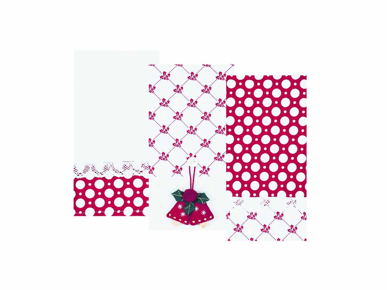 Strofinacci 3 pezzi 50x70cm 100% cotone e pizzo