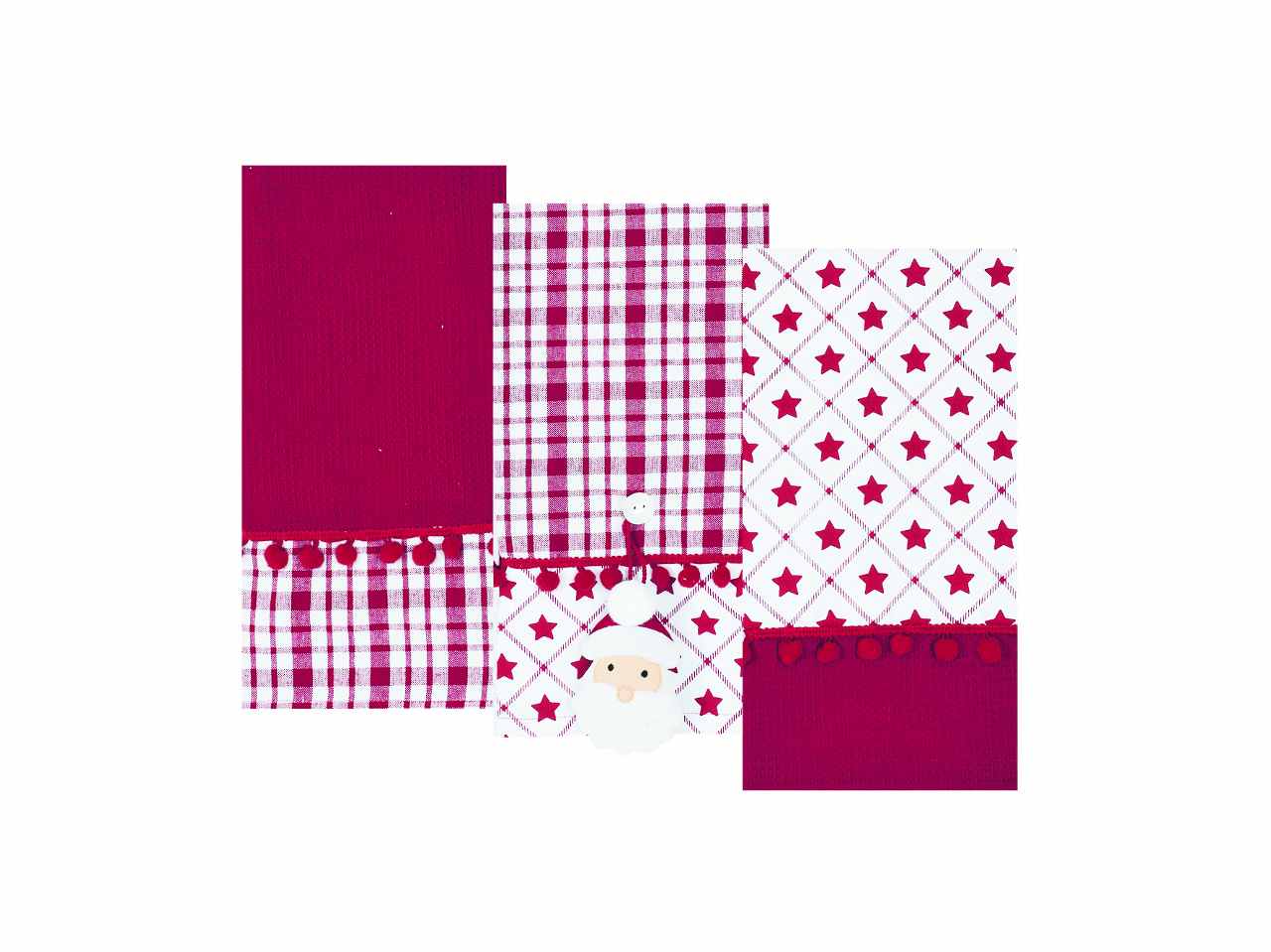Strofinacci 3 pezzi 50x70cm 100% cotone e pizzo