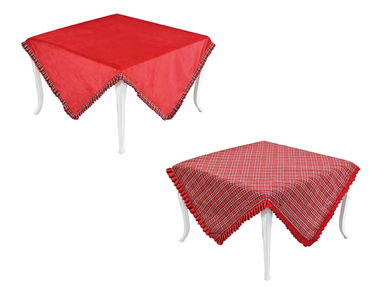 C.tavola velluto rosso 100x100