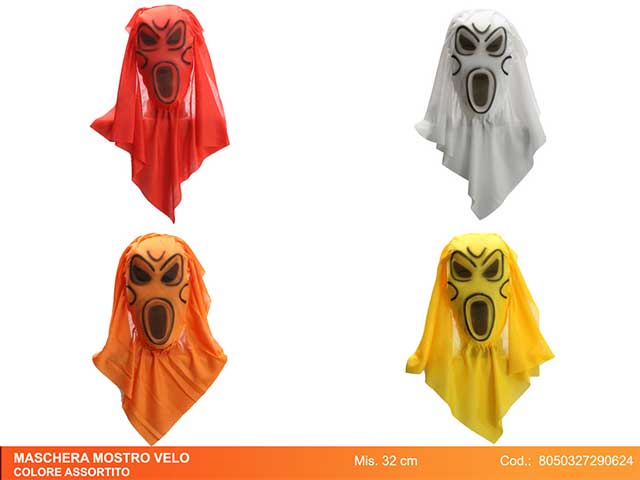Maschera mostro c/velo 32cm