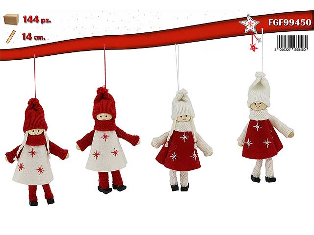 Pendente natalizio bambolina 14cm