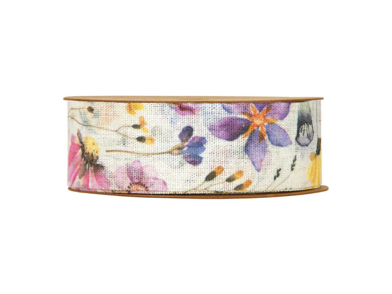 Nastro con fiori viola misura mm40x10mt