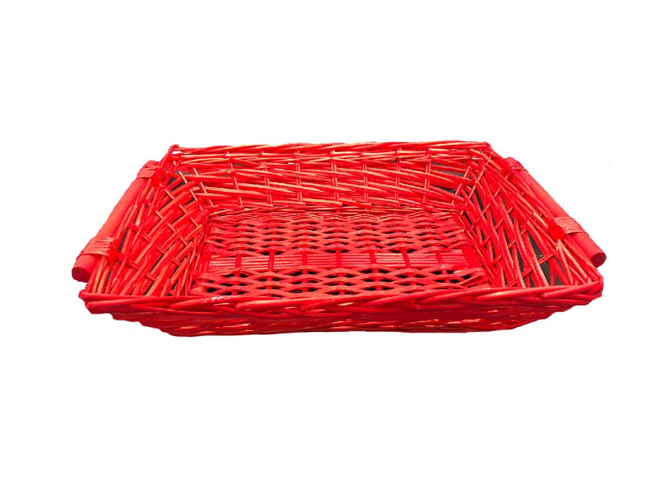 Cesto rettangolare colore rosso misura 58x42x12cm