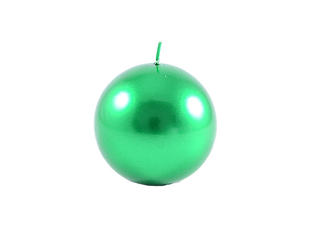 Candela sfera verde met. 10cm 2732