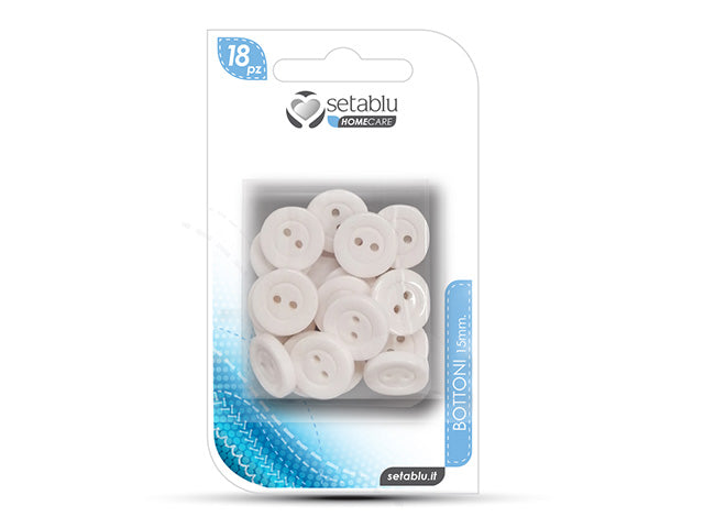 Bottoni bianchi 15mm 18 pezzi 57945