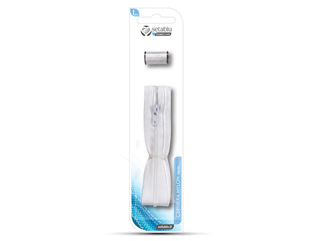 Cerniera 18cm bianca c/nylon 57949
