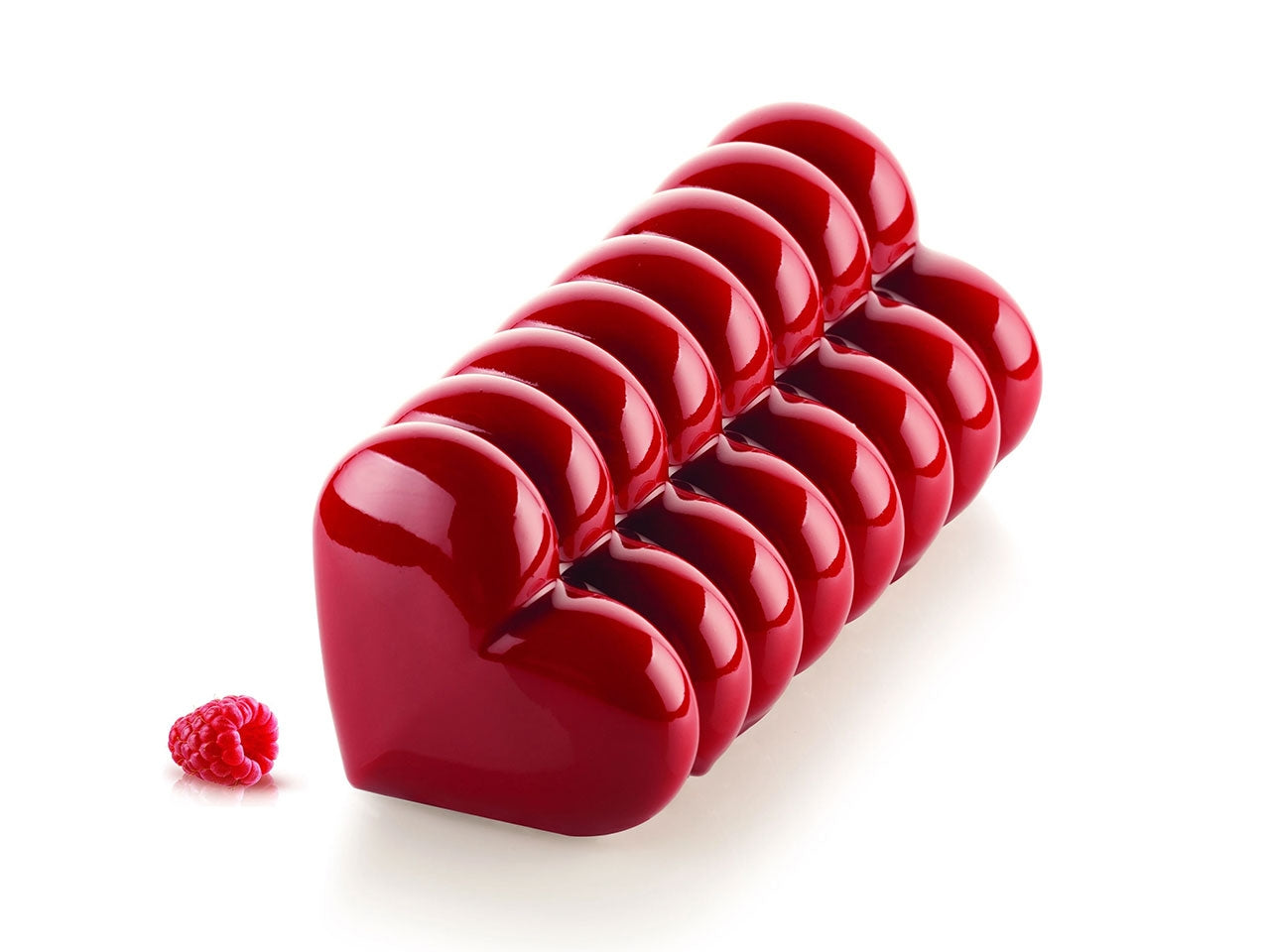 Stampo in silicone a forma di tronchetto cuori 240x90xh.90mm