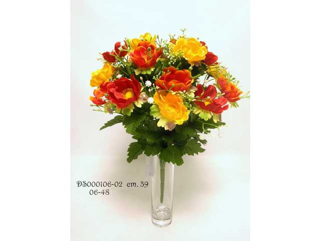 Mazzo di anemone x 18 colore rosso 39cm