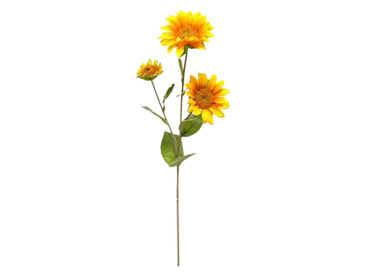Girasole singolo spruzzato x 3 colore naturale 63cm