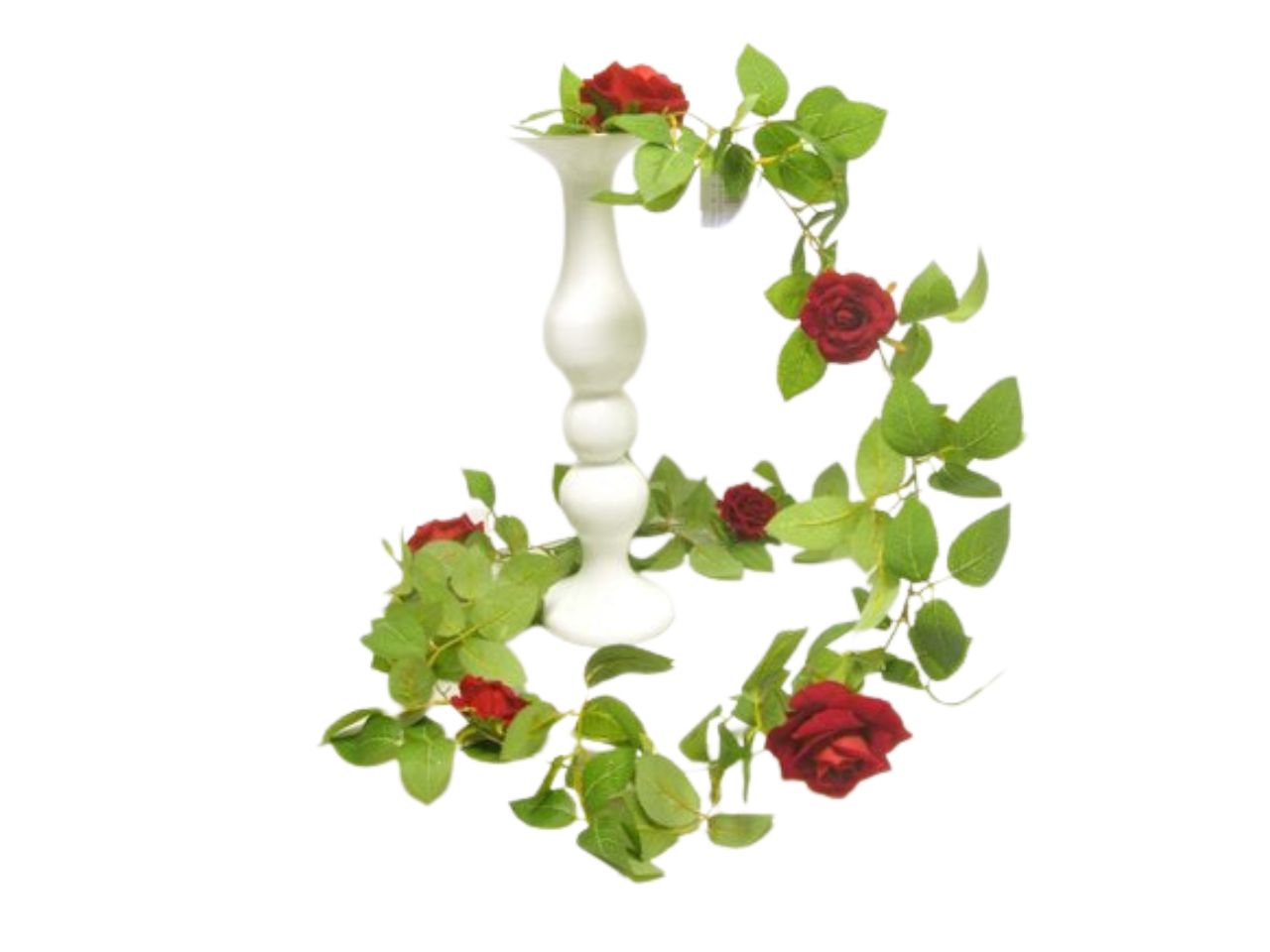 Ghirlanda di rose effetto vellutato colore rosso 180cm