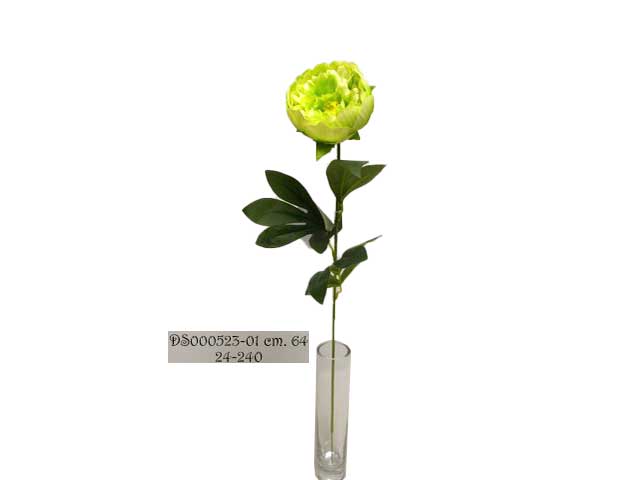 Peonia singola spruzzata colore verde 64cm
