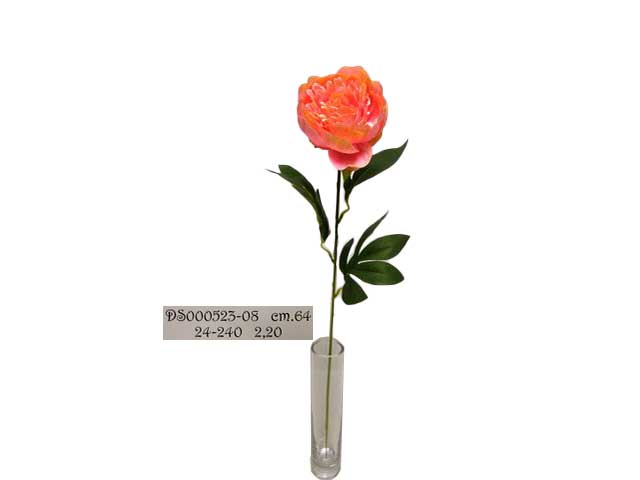 Peonia singola spruzzata colore salmone 64cm