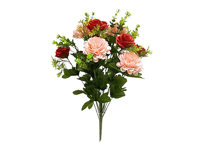Rosa con zinnia x18 55cm rosa ds001262