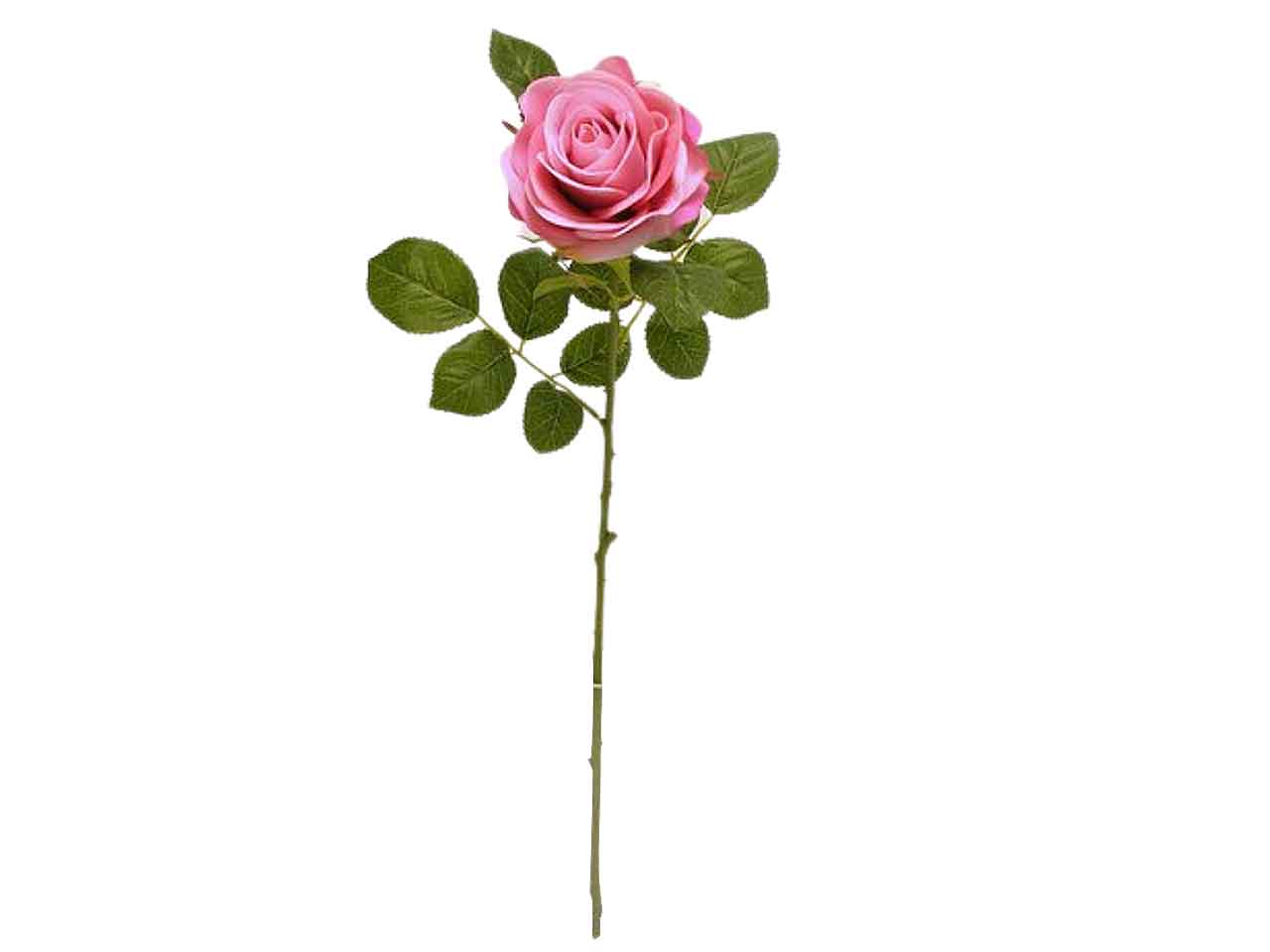 Rosa singola spruzzata colore rosa effetto vellutato 64cm