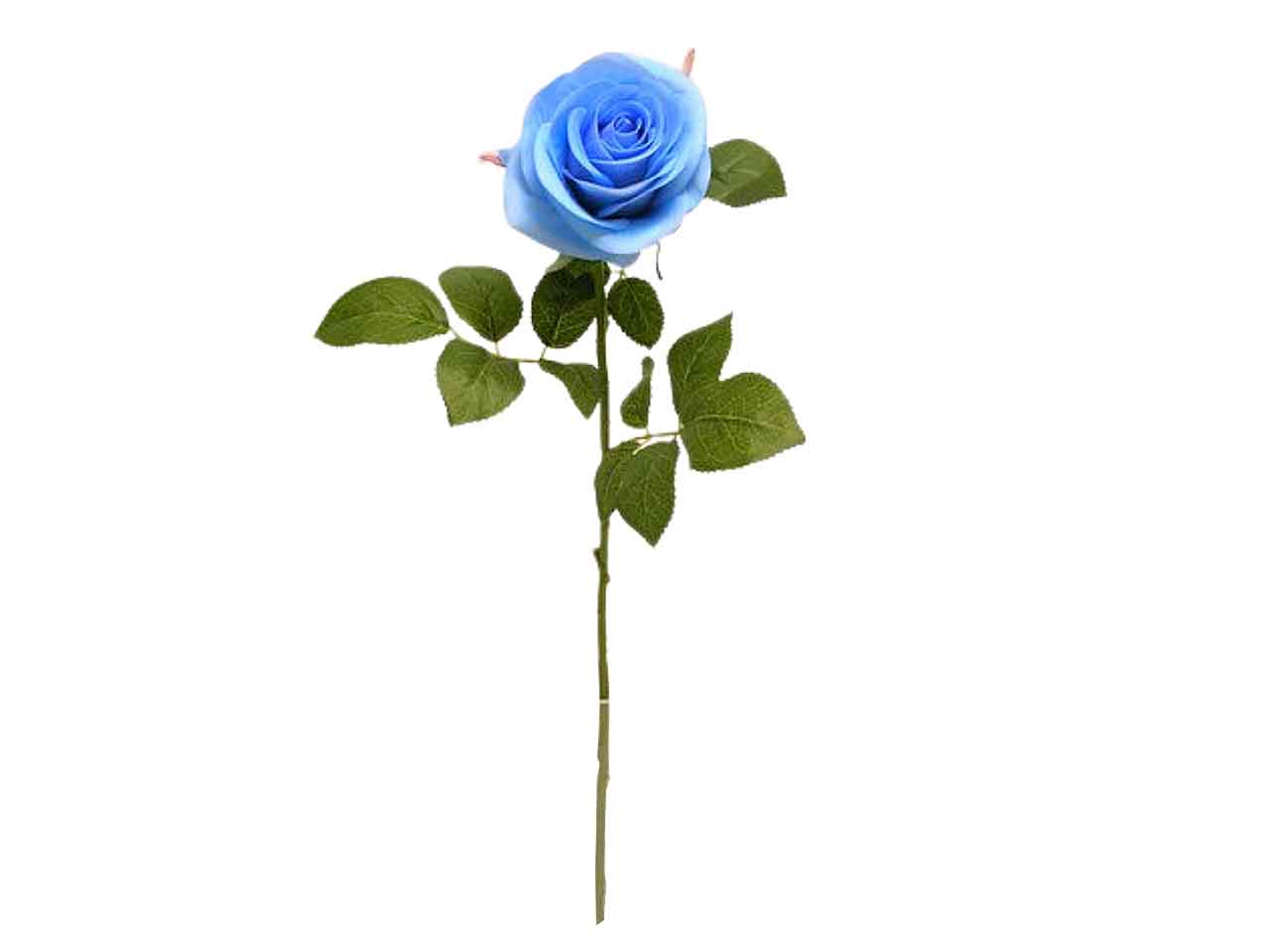Rosa singola spruzzata colore blu 64cm