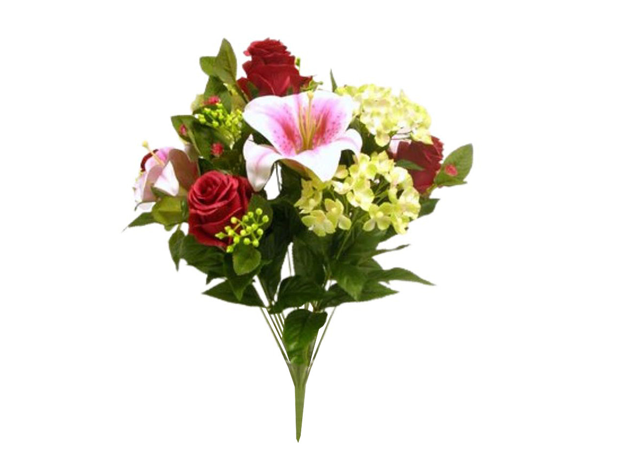 Mazzo misto giglio e ortensia x15 colore rosso 50cm