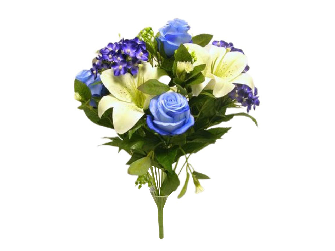 Mazzo misto giglio e ortensia x15 colore blu 50cm