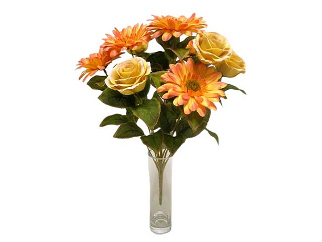 Mazzo rose/gerbera x10 arancio da000204