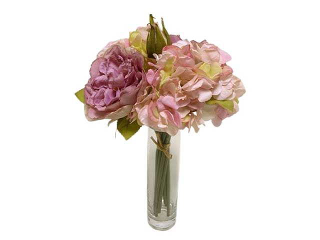Mazzo rosa/ortensia mauve 30cm da000179