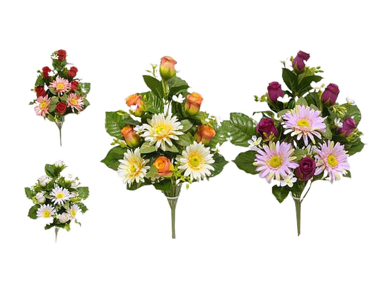 Frontale di rose e gerbere x 9 colori assortiti 48cm