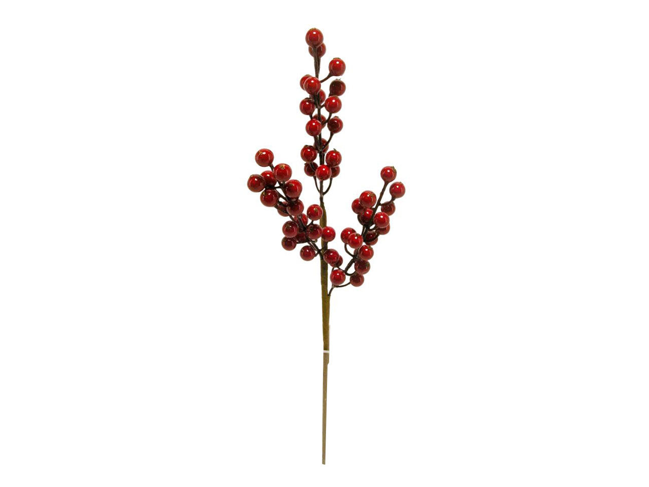Ramo di bacche spruzzate misura 48cm colore rosso