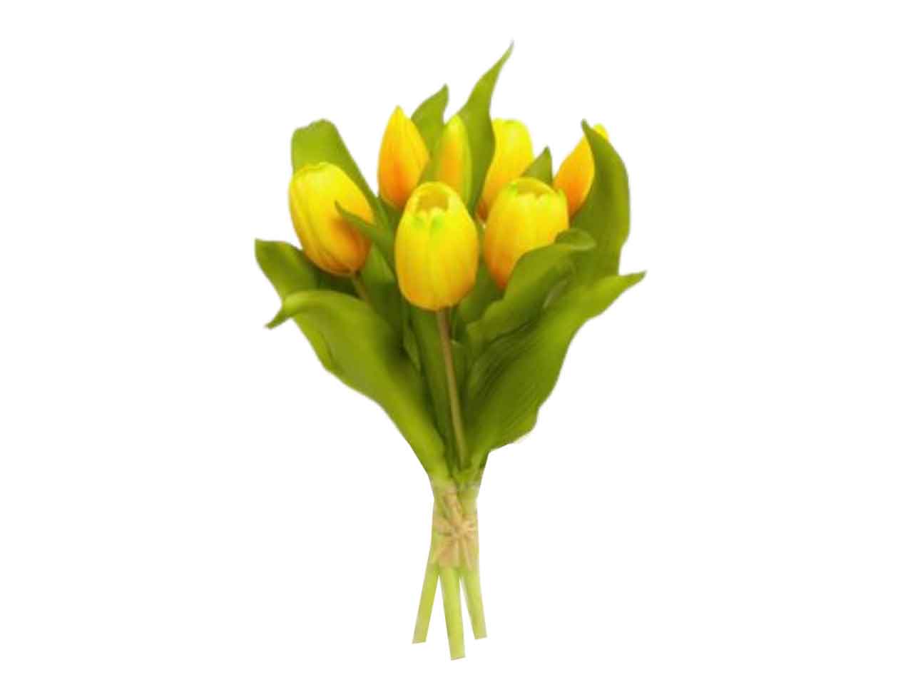 Mazzo di tulipani x 7 colore giallo 30cm