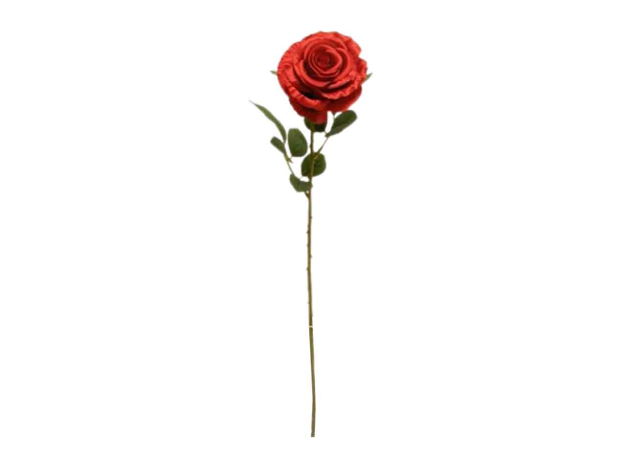 Rosa singola spruzzata colore rosso 65cm