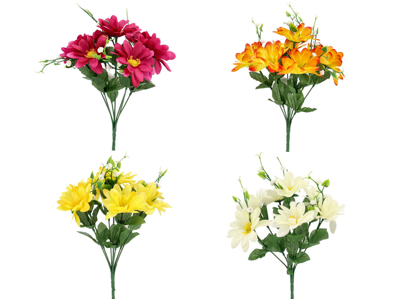 Bouquet gerbera in tessuto di colori assortiti, 29 cm - Diva