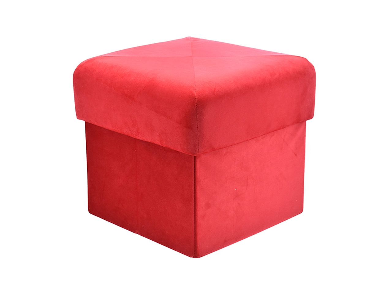 Pouf in velluto 40x35cm rosso