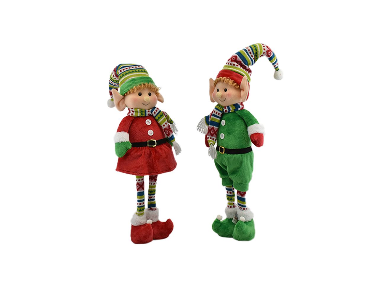 Elfo boy&girl misura 80cm colore rosso e verde