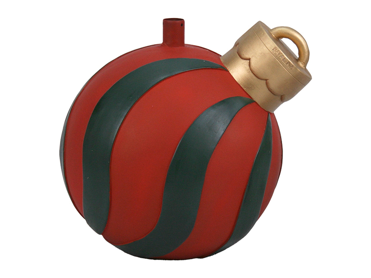 Base albero d.40xh.43cm sfera strisce verde/rosso