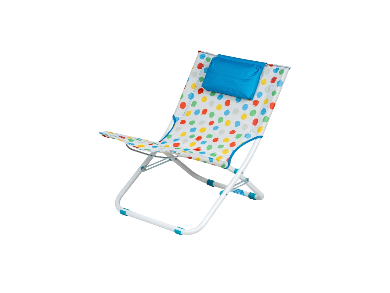 Spiaggina con cuscino tubo 22x0,9mm 65x87x60cm in tessuto oxford a pois