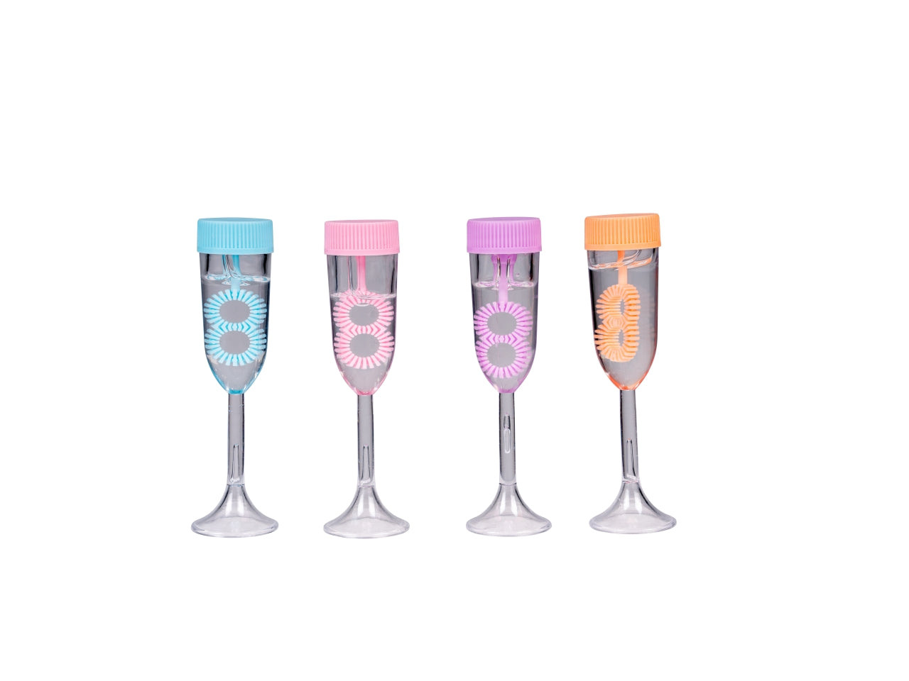 Set 24 calici bolle sapone 9.2cm in 4 colori assortiti
