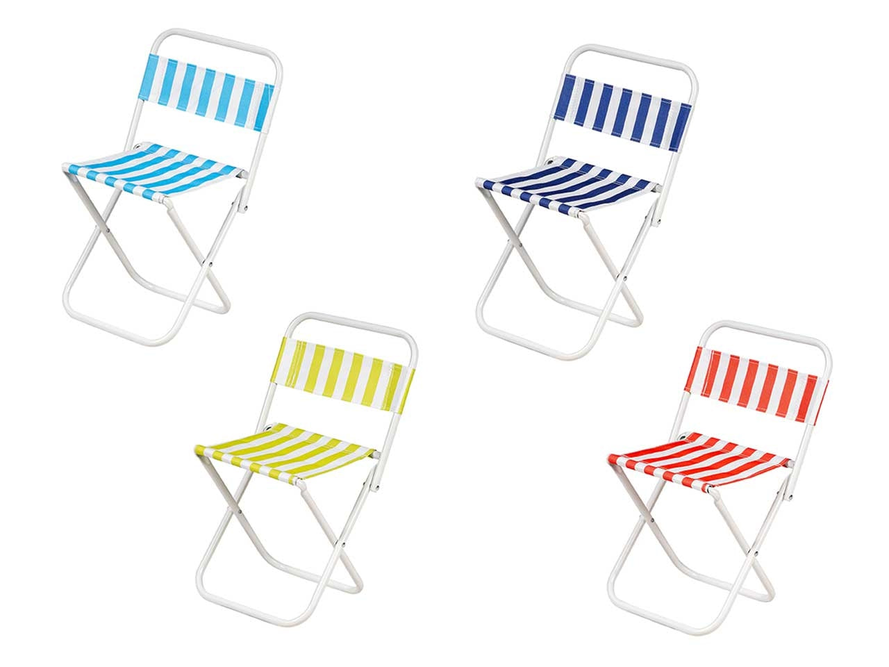 Sgabello pieghevole 27x22x45cm a strisce 4 colori assortiti