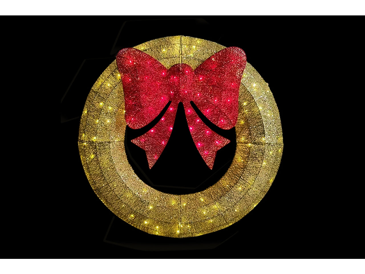 Ghirlanda d.120cm con 140 led per uso esterno - oro/rosso