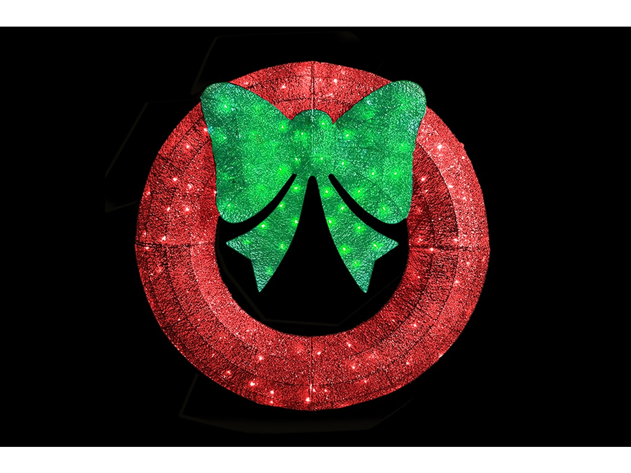 Ghirlanda d.120cm con 140 led per uso esterno - rosso/verde