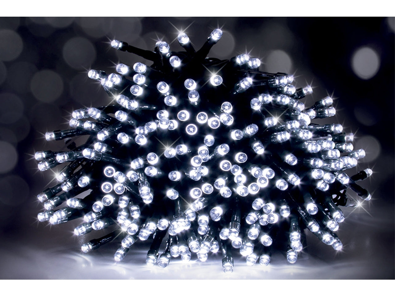 Serie da 100 led solar 5mt+1mt cavo verde tryme - bianco