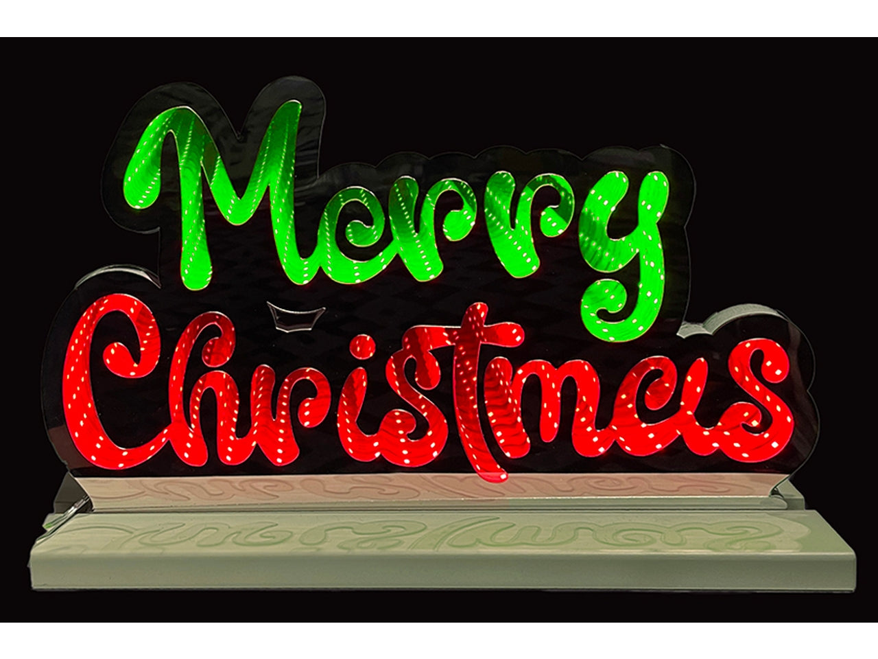 Merry christmas infinity scritta 60cm - verde/rosso