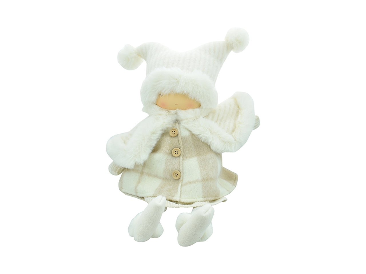 Bambina con gambe lunghe 24x14x50cm panna