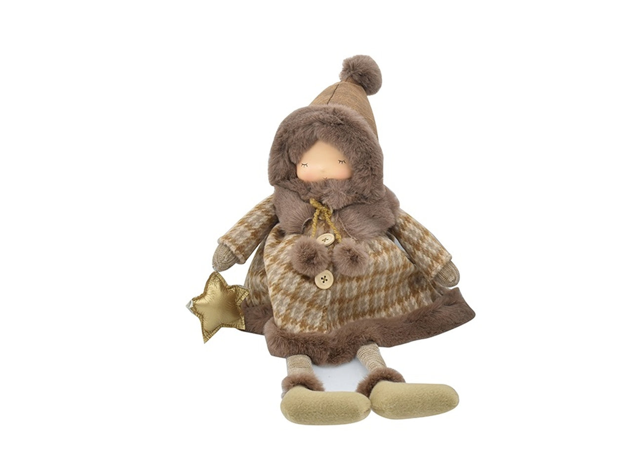 Bambina con gambe lunghe 24x14x50cm camel in 2 assortimenti