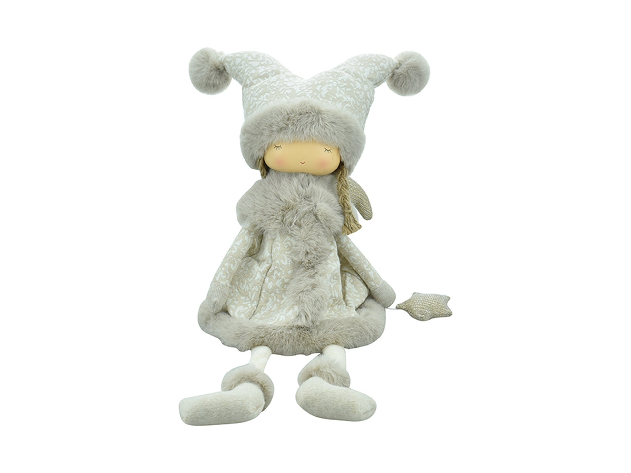 Bambina con gambe lunghe 21x21x59cm - beige
