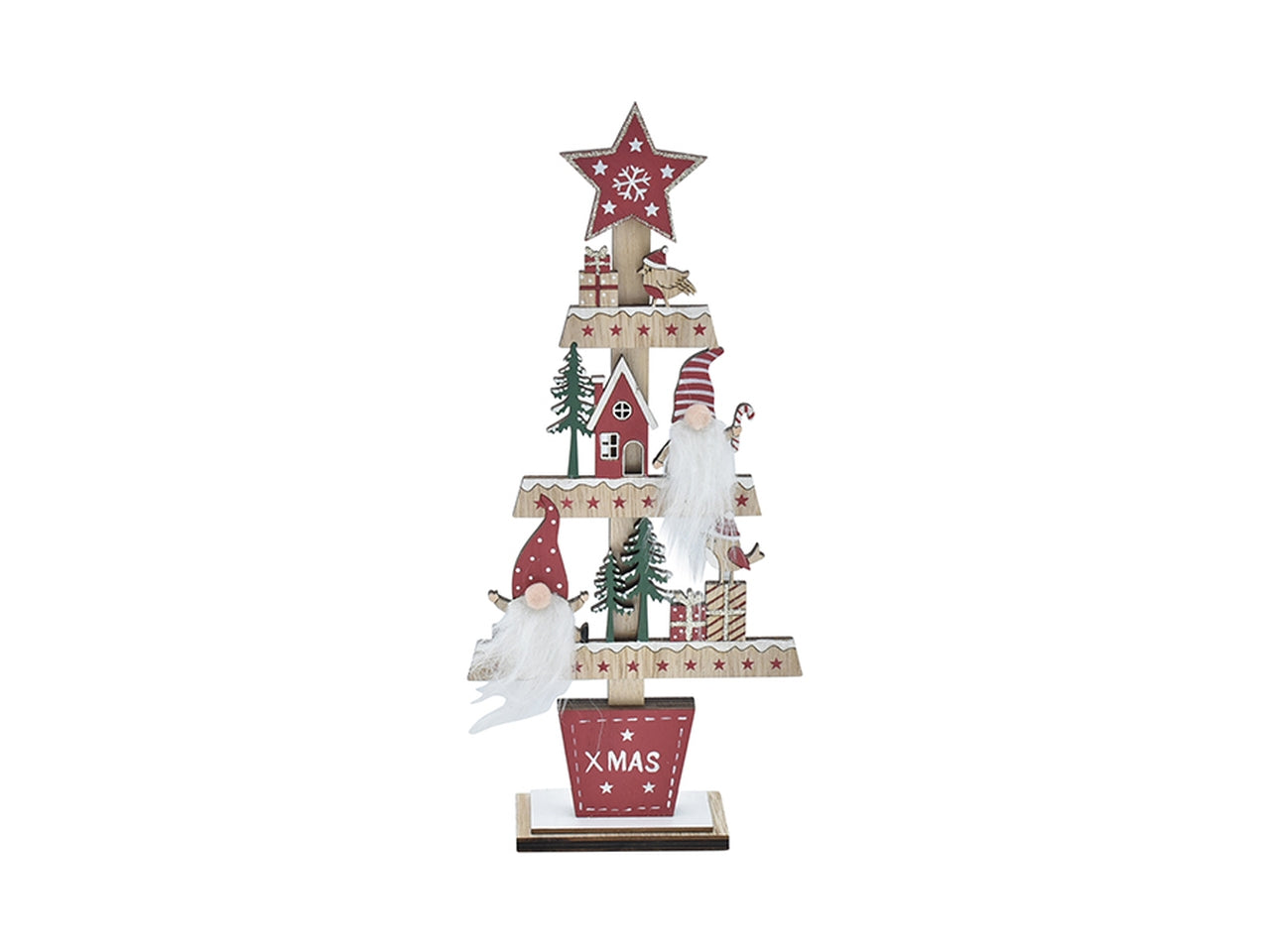 Albero di natale in legno decorativo 13x29,5x4cm