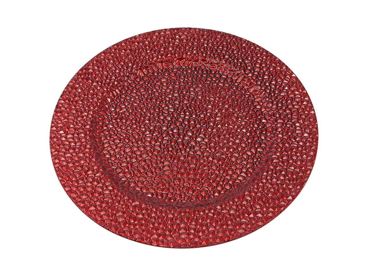 Sottopiatto natalizio decorato d.33cm rosso