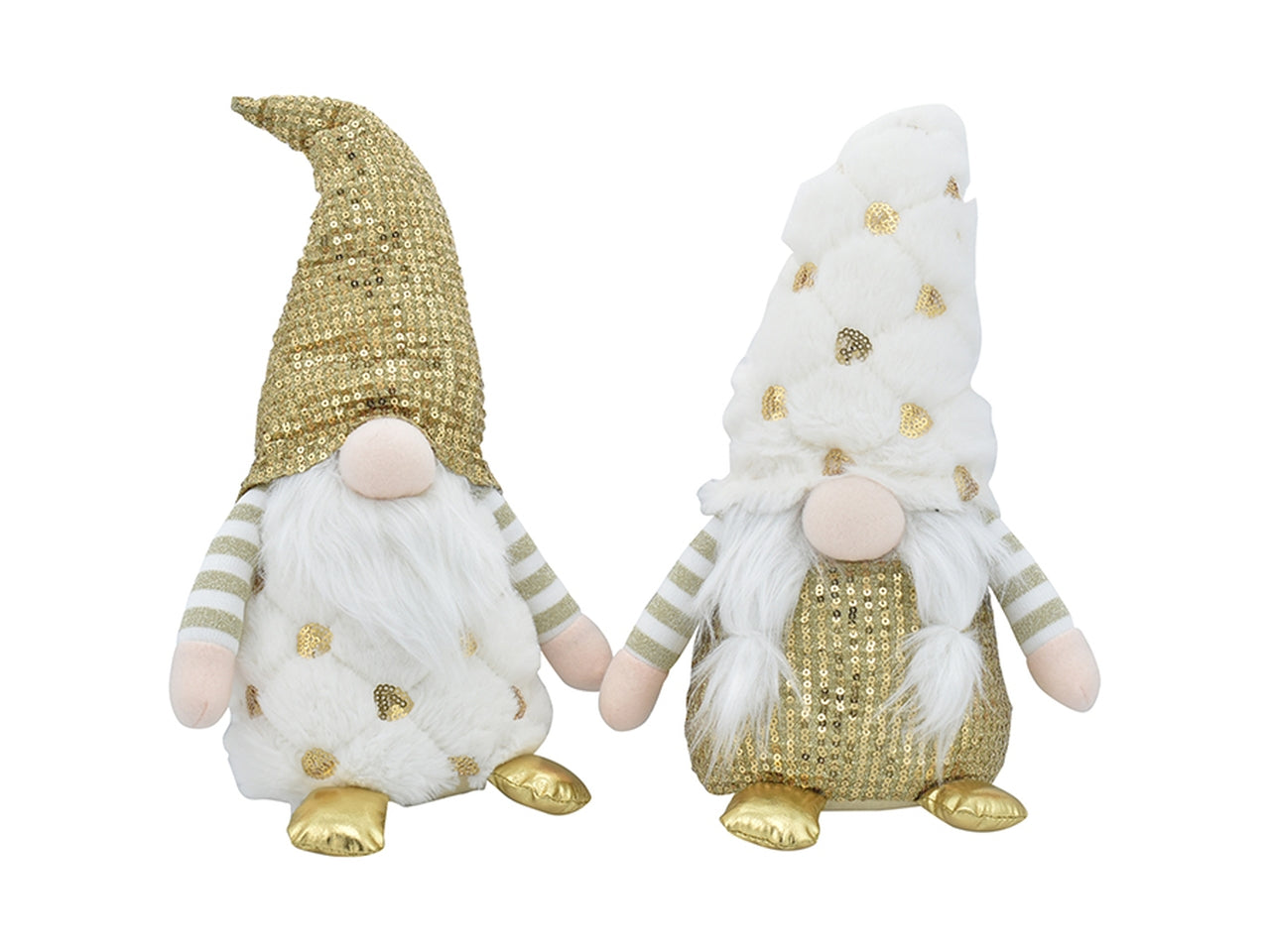 Gnomo 31,5cm oro/panna in 2 assortimenti