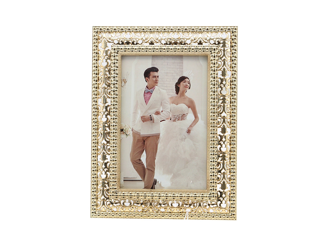 Portafoto in metallo rettangolare 10x15cm - oro