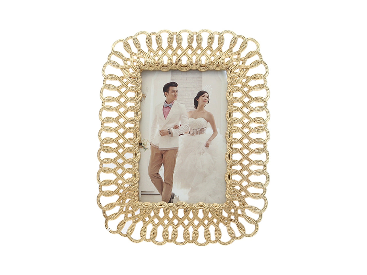 Portafoto in metallo rettangolare 10x15cm - oro
