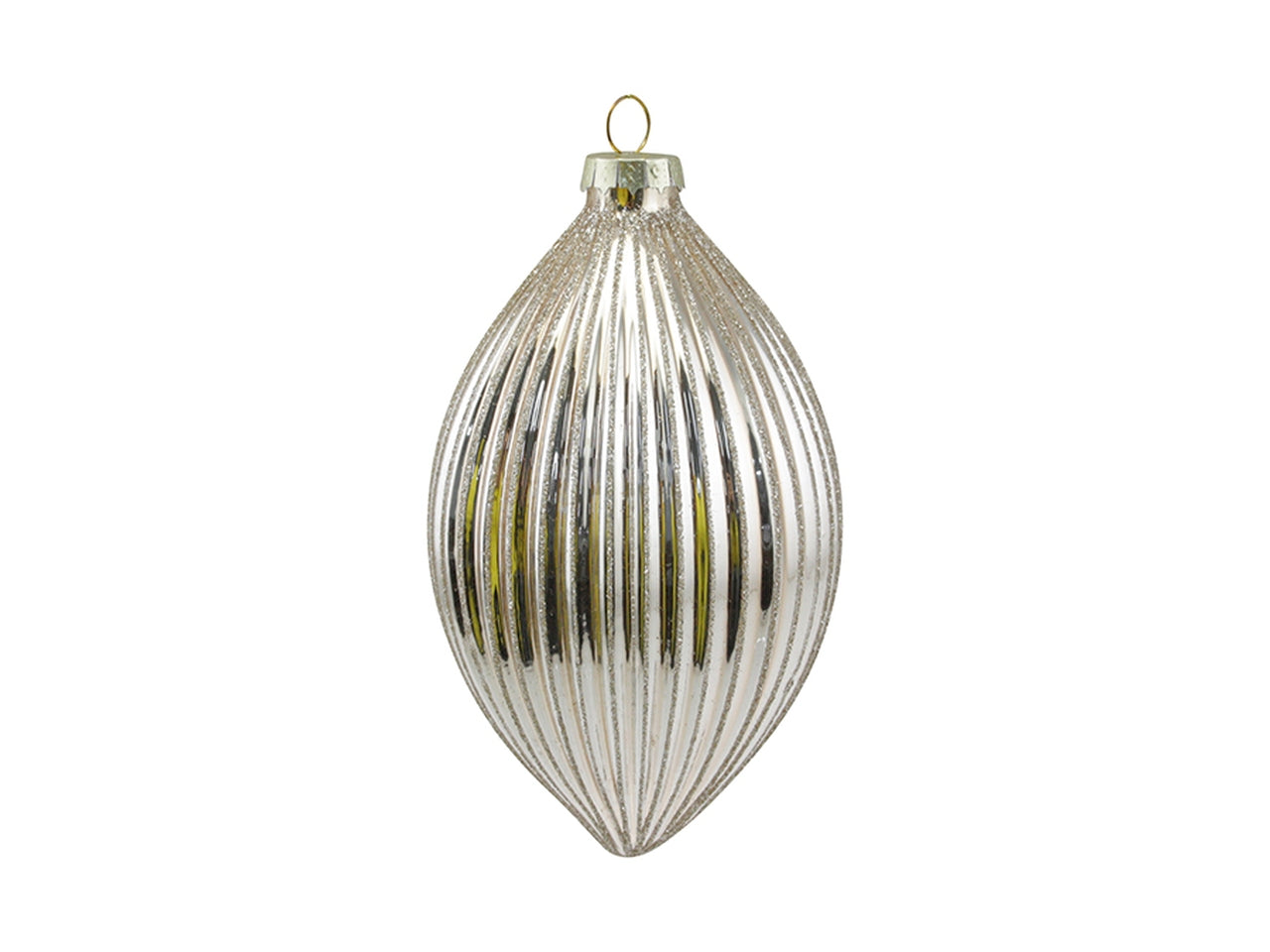 Sfera natalizia in vetro a goccia 8cm