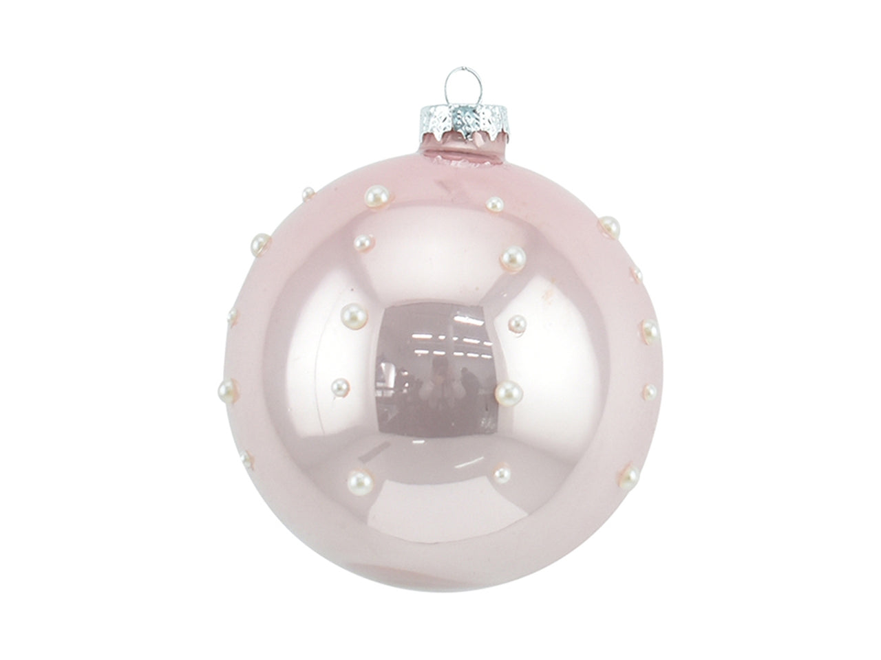 Palla natalizia in vetro d.10cm - rosa